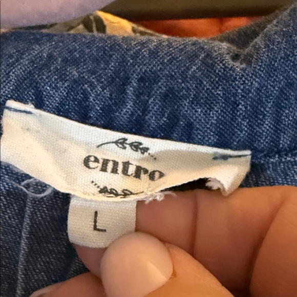 entro Blue Denim Top with Label Detail - Picture 2 of 3